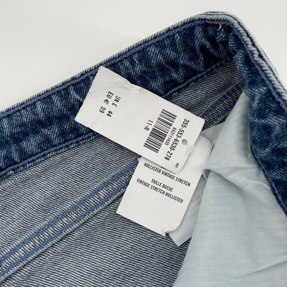Hollister Low-Rise 90s Vintage Straight Distressed Jeans Blue 11R W30 L31 - Picture 6 of 11